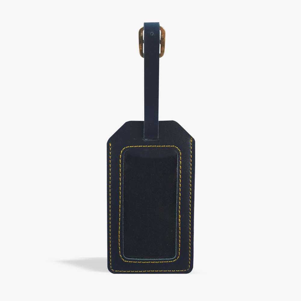 PERSONALISED LEATHER LUGGAGE TAG - BLUE hover