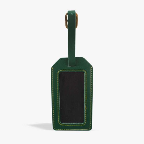 PERSONALISED LEATHER LUGGAGE TAG - OLIVE hover