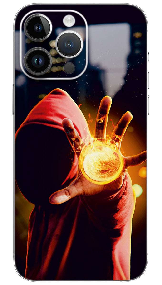 A hacker in abstract Mobile Skin Wrap