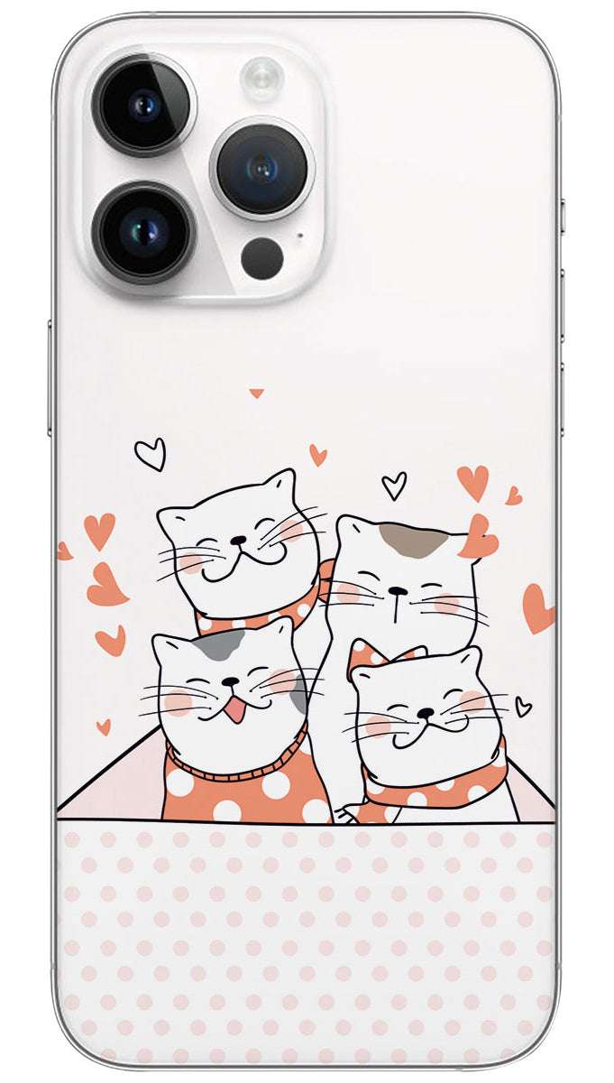 Cute cat with little heart  Mobile Skin Wrap