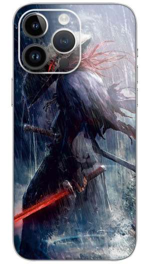 Dark samurai ninja ronin Mobile Skin Wrap
