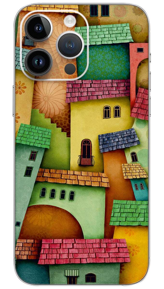 Enjoy Joyful Houses Jigsaw Puzzle Mobile Skin Wrap