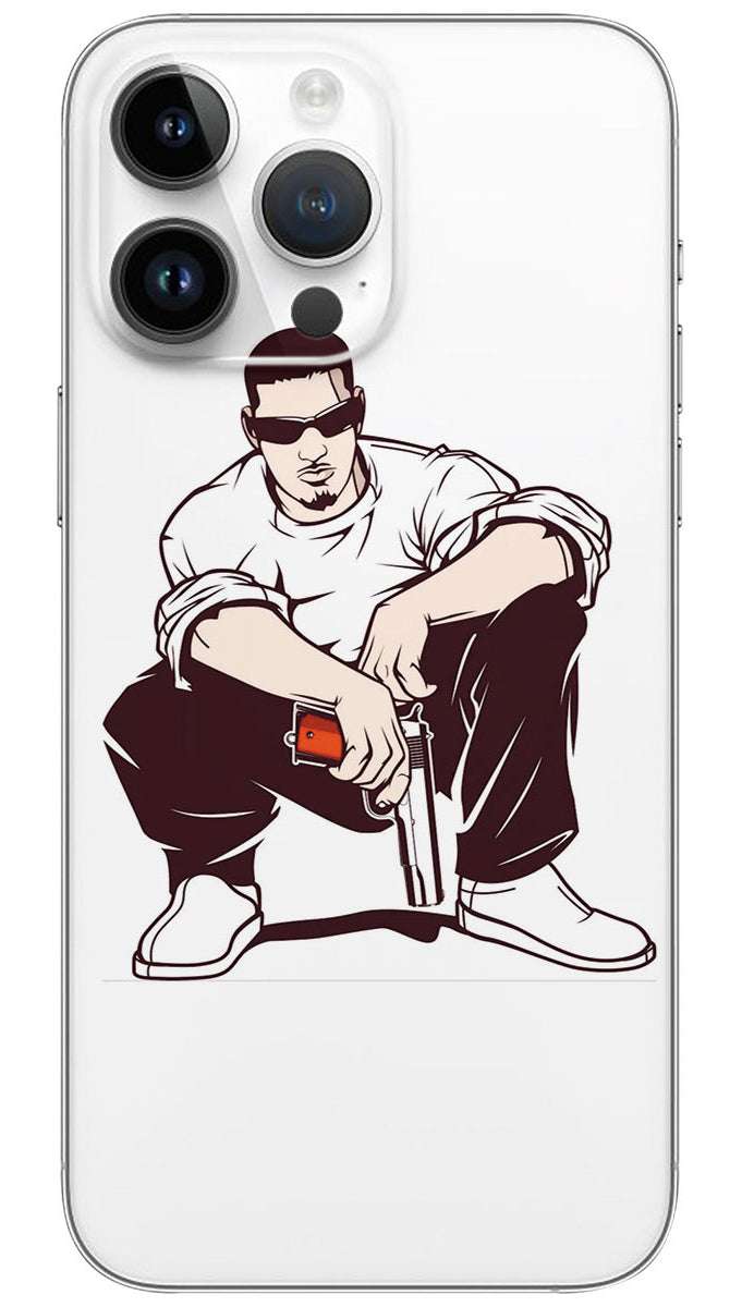 Gangster with a gun Mobile Skin Wrap