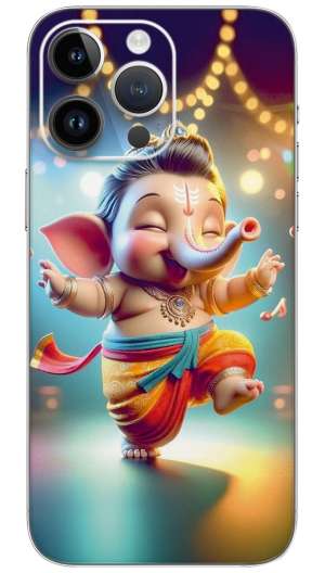 Shri Ganesh Ji Cute Cartoon  Mobile Skin Wrap
